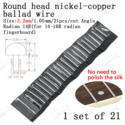 Fingerboard Frets Fret Wire For Electric Guitar Nickel Silver Stainless Steel 2.4MM 2.7mm 2.9MM Repair Material Accessories