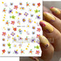 3d Nails Art Decals Spring Fruits Pink Full Tips Peony Magnolia Flowers Adhesive Sliders Stickers Decoration For Nails Manicure