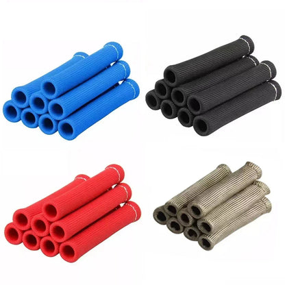 8PCS Sleeve Heat Shield Cover 2500 Degree Spark Plug Wire Boots Protector Spark Plug Cable Heat Insulation Wrap Titanium Fiber