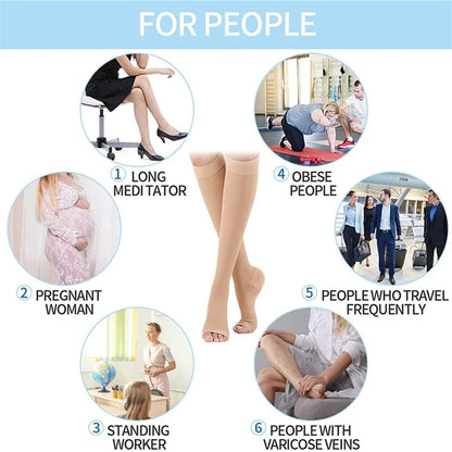 10 Styles Compression Stocking Prevent Calf Varicose Veins Soreness Pressure Cycling Professional Leg Support Nurse  Women Socks