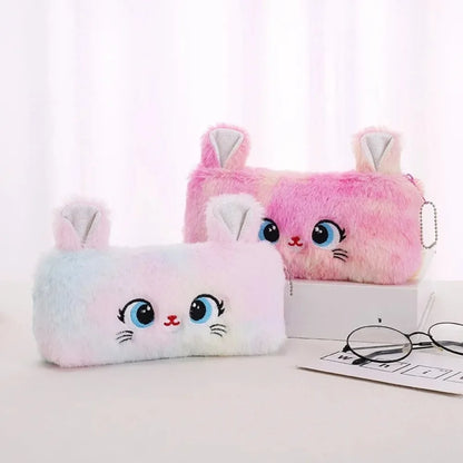Cartoon Pencil Case Cute Cat Pencil Pouch Large Capacity Pencil Bag Stationery for Girls Kids Back to School