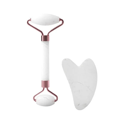 Facial Massage Roller With Gua Sha Stone Multifunctional Massager For Body Eye Acupoint Relief Anti-Aging Daily Skin Care Tools