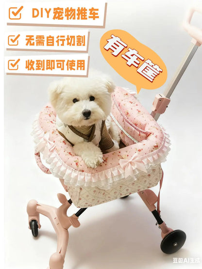Compact Foldable Pet Cart Lightweight Shopping Cart Small Portable Go out Pet Carrier