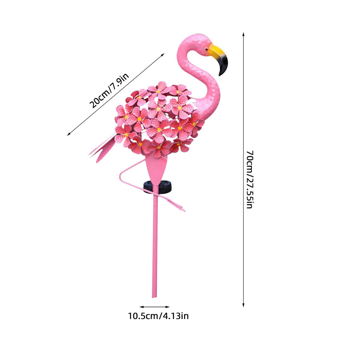 Outdoor Solar Powered Flamingo Stake Lights, Metal Flamingo Decorative Lights, Weatherproof Pink Flamingo