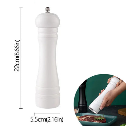 8inch Manual Wood Salt and Pepper Grinder Adjustable Ceramic Rotor Seasoning Spice Grinders Kitchen Cooking Tools