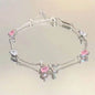 Dainty Flower Geometric Bracelet New High-End Minimalist Zircon Charm Blade Chain Women’s Bracelet Party Jewelry Gift