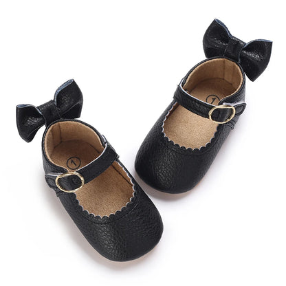 2025Black Fashion Newborn Party Princess Shoes  Boys And Girls' First Step Walking Shoes Rubber Soled Anti Slip Baby Shoes 0-18M