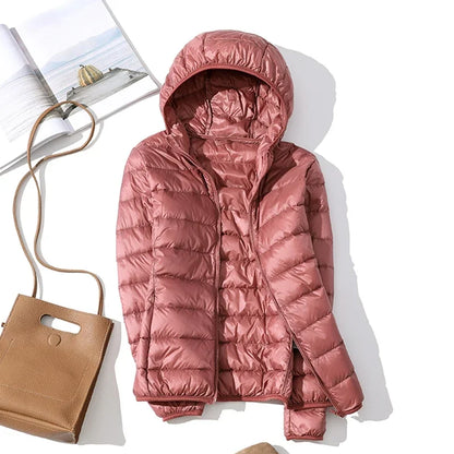Ultra Light Down Jacket 2025 New Parkas basic Winter jackets Female Women velvet hooded Coats autumn Down Jacket Womens Outwear