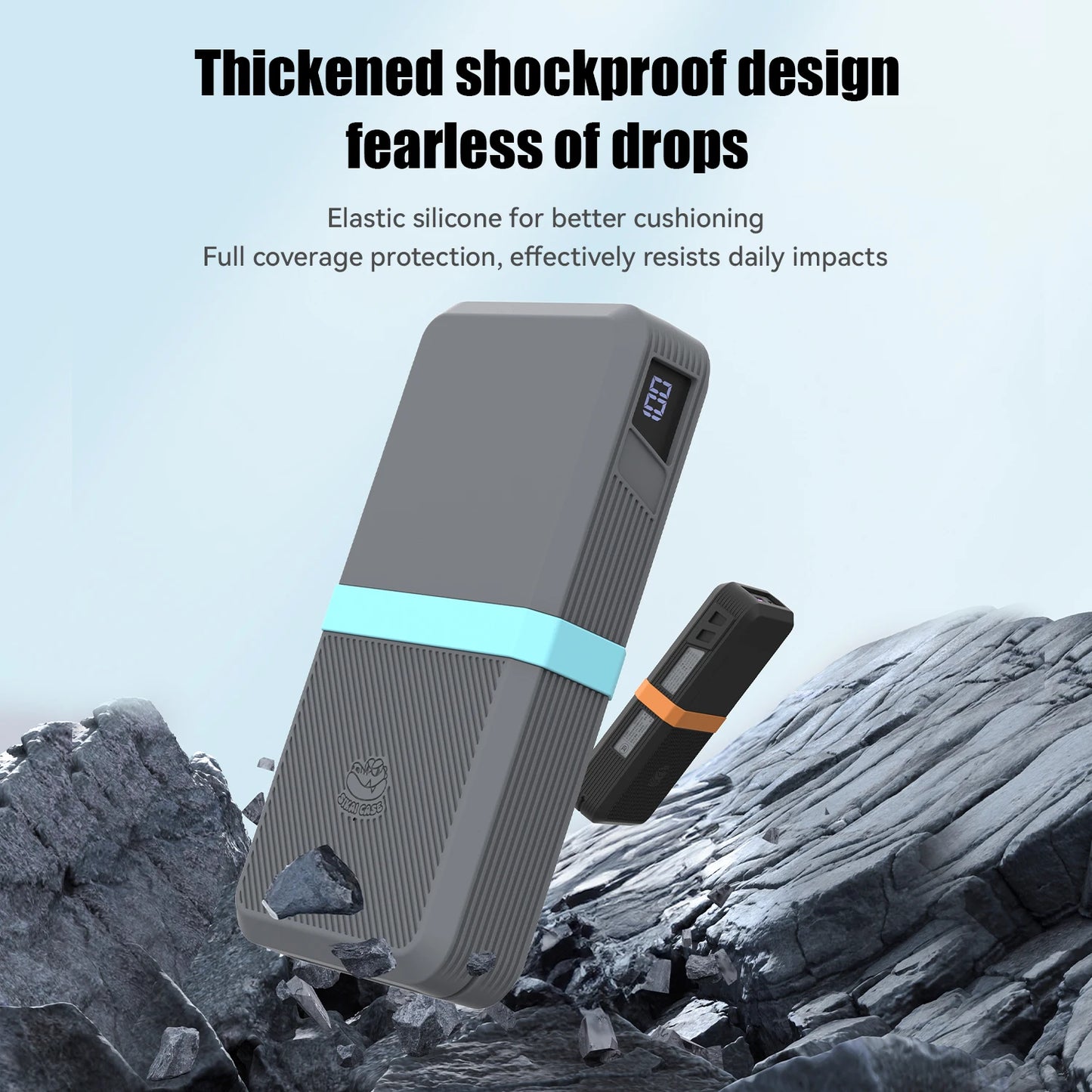 SIKAI Silicone Case For CUKTECH No.15 AIR 100W Portable Power Bank 15000mAh Travel Design with Data Cable Storage