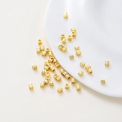 20pcs/lot 14K 18K Gold Square Loose SpacerBrass Beads Necklace Bracelet Beading Seeds For DIY Earing Charms Making Findinds