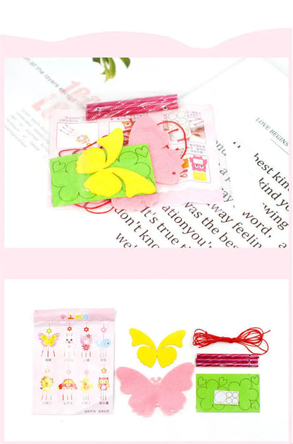 4Pcs/set Children DIY Wind Chimes Handmade Craft Toy Kits Wind Bell Arts Cartoon Hangings Stickers Kids Windbell Toys For Girls