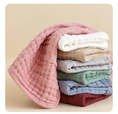 Large Baby Muslin Burp Cloths 6 Layer Cotton Towel Washcloths Absorbent Soft Gauze Facecloth Saliva Towel Feeding Baby Stuff