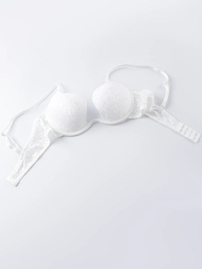 Solid Underwire Bra push up Lingerie comfort padded bra lift up thick cup lace bralette