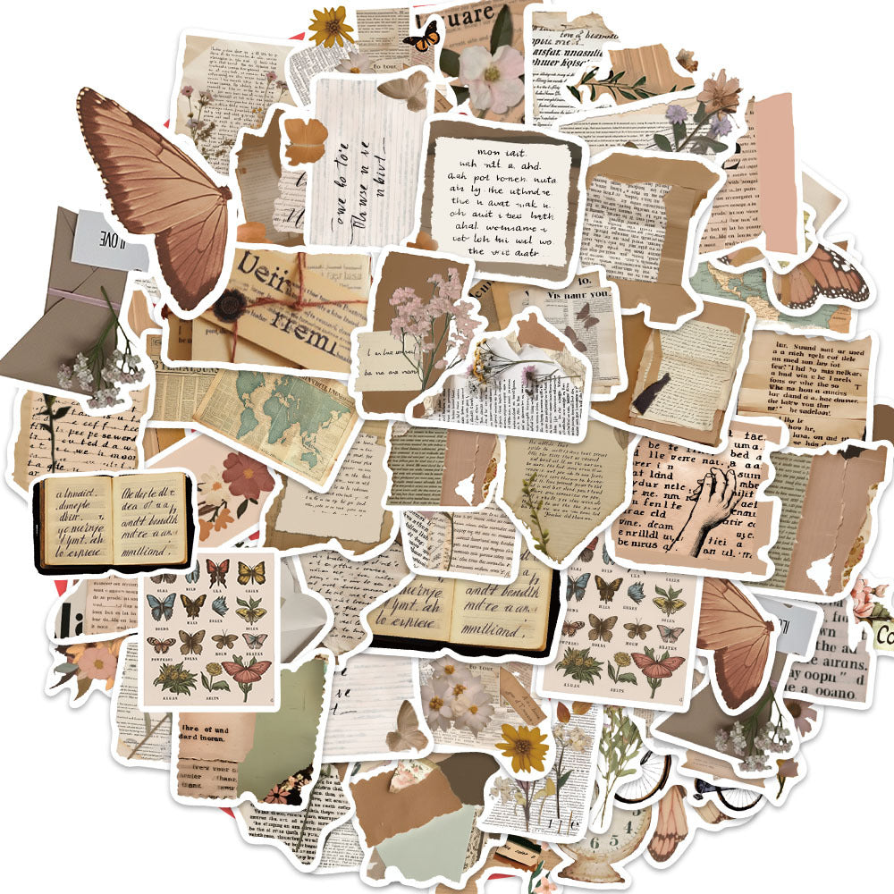 10/25/50pcs Aesthetic Vintage Diary Graffiti Stickers for DIY Scrapbooking Suitcase Water Bottle Phone Guitar Laptop