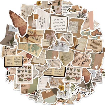 10/25/50pcs Aesthetic Vintage Diary Graffiti Stickers for DIY Scrapbooking Suitcase Water Bottle Phone Guitar Laptop