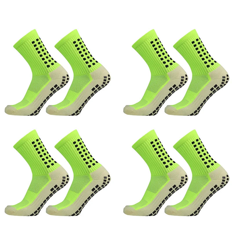 1/4 Pairs Anti-slip Soccer Women Men Outdoor Sport Grip Football Yoga Socks
