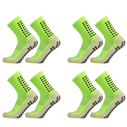 1/4 Pairs Anti-slip Soccer Women Men Outdoor Sport Grip Football Yoga Socks