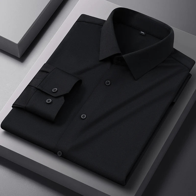 High Stretch Anti-Wrinkle Men's Shirts Long Sleeve Dress Shirts Men Fit Social Business Blouse Social Shirt Men Clothing S-4XL