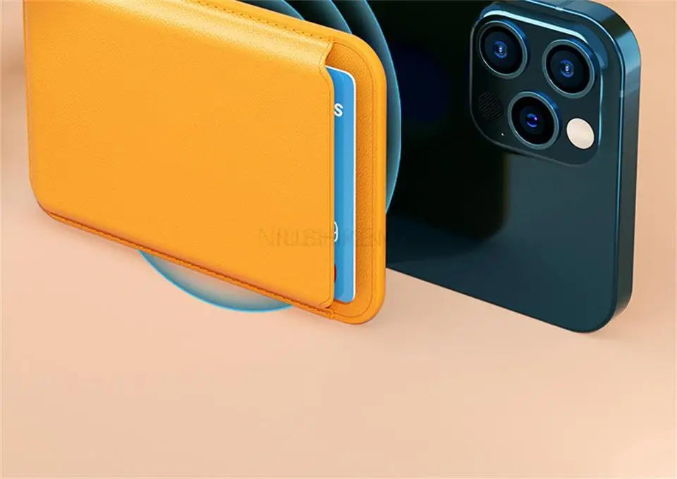 For Magsafe Magnetic Wireless Charging Case For iPhone 15 11 12 13 14 Pro MAX Mini XR XS 7 Plus Leather Wallet Card Holder Cover