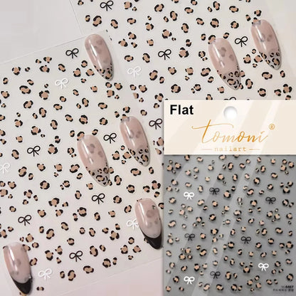 1pcs 5D Diamond Japanese White Lace Bow Nail Art Stickers Pearl Rhinestones Nail Decoration Adhesive Decals Slider DIY Accessory