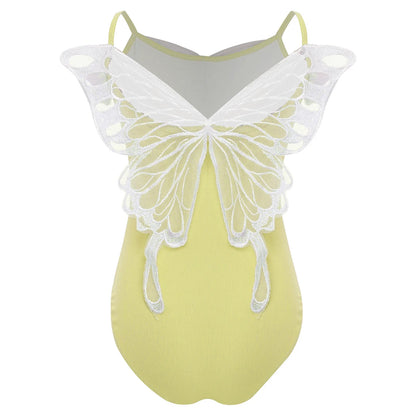 New Girls Ballet Leotards Kids Child Sleeveless Fairy Butterfly Wing Hollow Stitching Gymnastics Leotard Professional Stage Wear