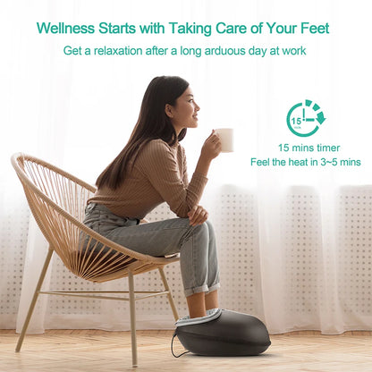 Medcursor Shiatsu Foot Massager Machine with Heat Roller Muscle Relaxation Pain Relief Electric Fully Wrapped Foot Massage