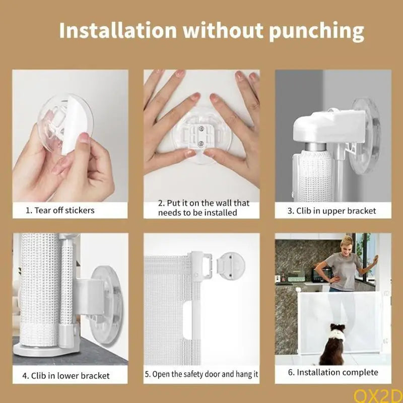 1 Set Retractable Baby Gate Replacement Part Mounting Accessories Fixing Base with Hook & Screws for Child Safety
