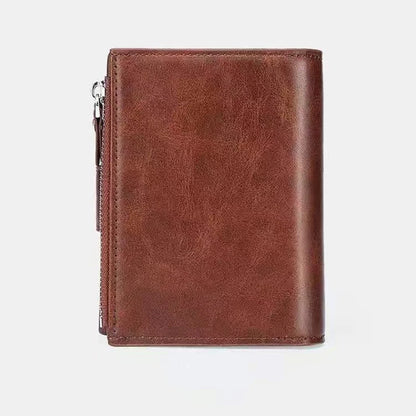 Men's Coin Purse Wallet RFID Anti-theft Man Leather Wallet Zipper Business Card Holder Money Bag Wallet Male