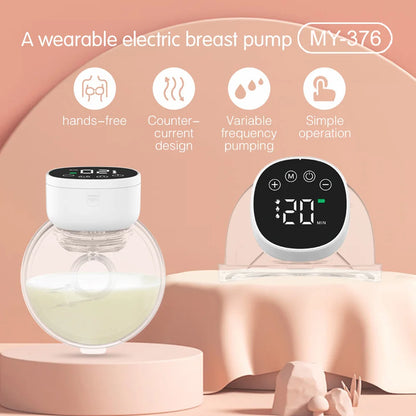 2pcs Wearable Breast Pum Hands Free Electric Breast Pump Silent Invisible Breast Pump 3 Modes 9 Levels of Suction 180ML Capacity