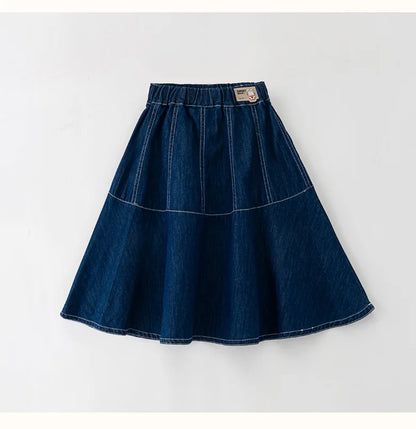 Fashion Girl Skirt Jeans Denim Skirt Mid Length A Line Teenager Girls Clothes Kids Children School Outfit Casual Plus Size