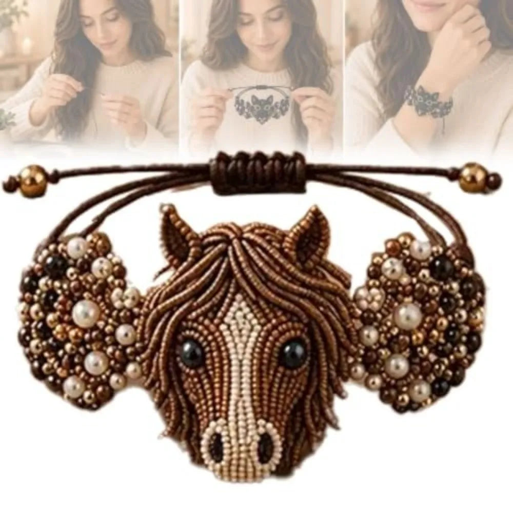 New 3D Design Beaded Bracelet Kit Animal Theme Cute Jewelry Making Set Bull Horse Shape DIY Beadwork Kit for Beginners