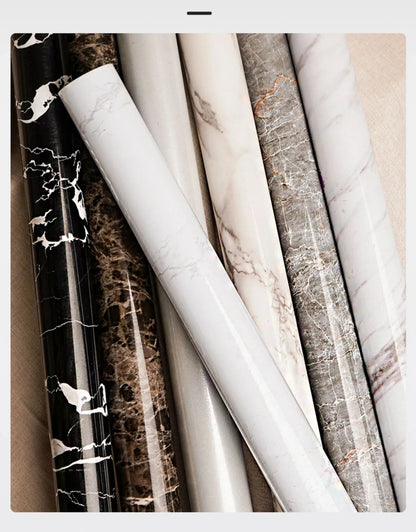 40cm Marble Self Adhesive Wallpaper Vinyl Contact Paper PVC Waterproof Wall Stickers For Kitchen Decorative Film Home Decor