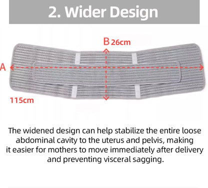Sunveno Postpartum Belly Band Girdle for Postnatal Adjustable Belly Wrap C-section Recovery Binder Abdominal Support 
