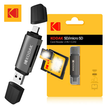 Kodak 4 in 1 Card Reader USB3.0 & Type C Universal Card Adapter Multifunctional adapter for SD Card & Micro sd Card