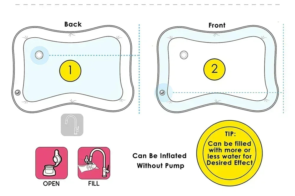Large Baby Play Mat Summer Inflatable Water High Quality Baby Early Education Water Play Mat Suitable for Baby Activity Exercise