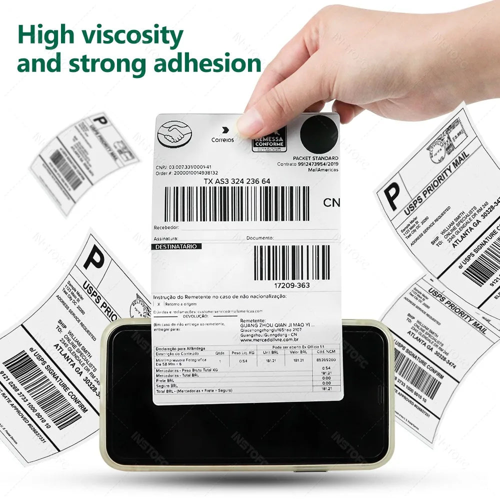 4x6 Inch 500sheets Thermal Shipping Label Paper Self-adhesive For 4inch Label Printer Oil-Proof All-Purpose Sticker Label Paper