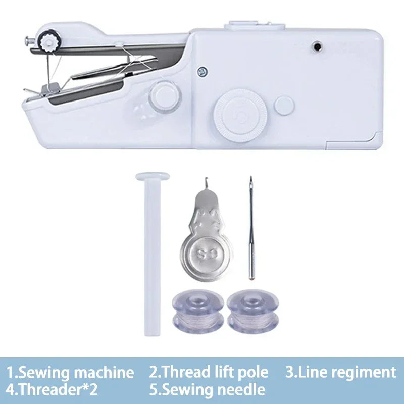 Portable Handheld Electric Sewing Machine Mini Quick Stitch Home Clothes Repair DIY Fabric Sewing Tool for Clothing Crafts