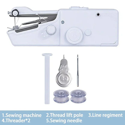 Portable Handheld Electric Sewing Machine Mini Quick Stitch Home Clothes Repair DIY Fabric Sewing Tool for Clothing Crafts