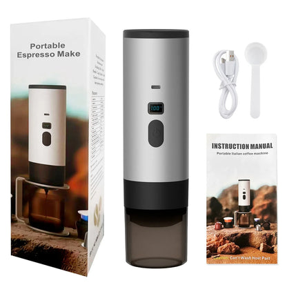 Portable Coffee Machine Wireless 3-in-1 for Ground/Nespresso/DolceGusto Capsule 15Bar 7800mAh Digital Display Travel Camping