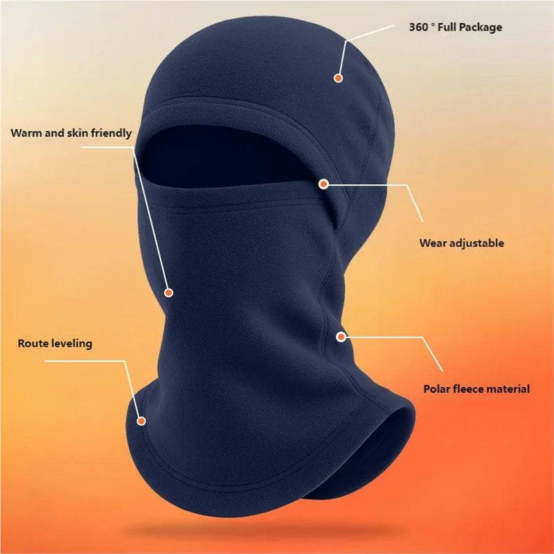 Winter Kids Hat Full Face Warm Hood Windproof Cap Solid Color Fleece Hats Girls Boys Outdoor Ski Mask Neck Ear Protect Accessory