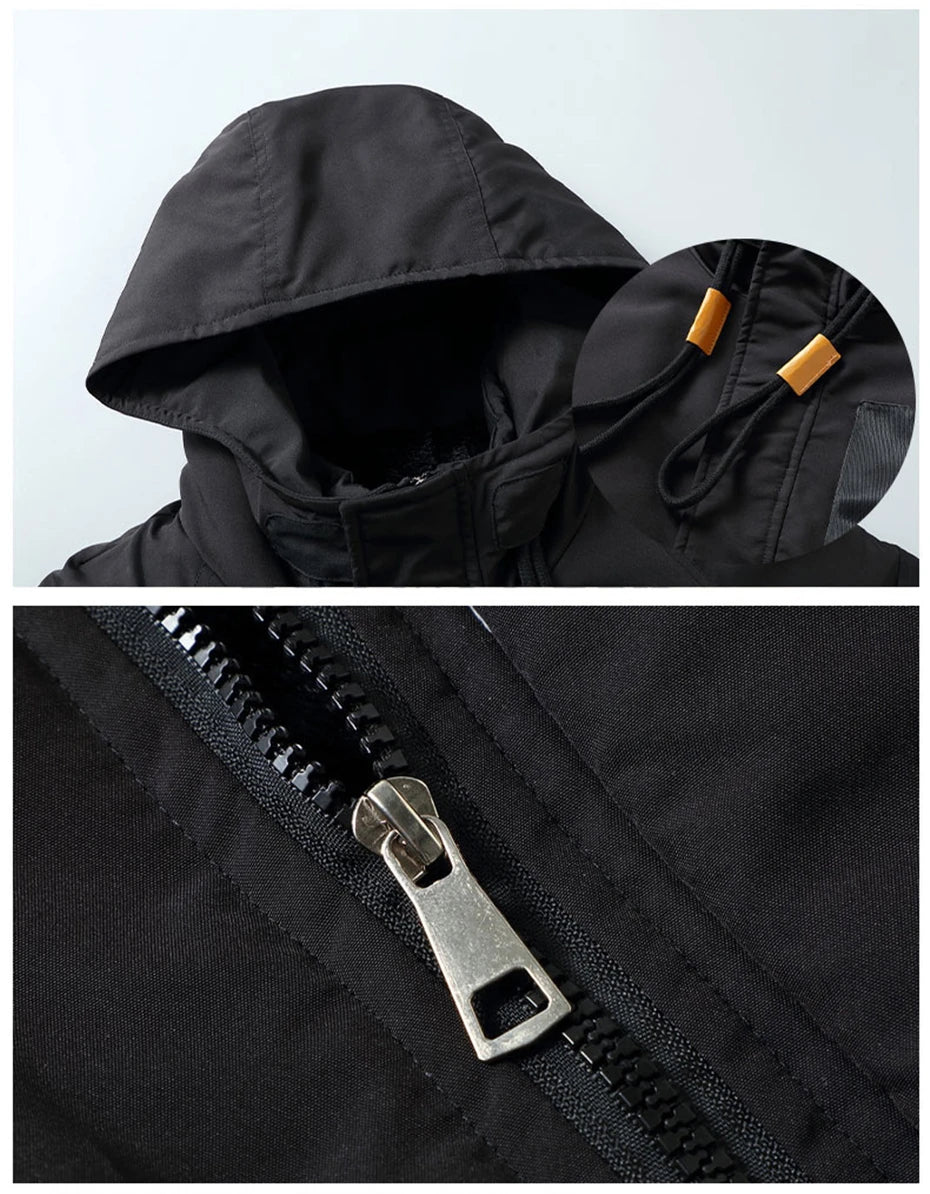 Plus Size 10XL Parkas Men Winter Thick Jacket Coat Fashion Casual Green Parka Male Black Jackets Big Size 10XL