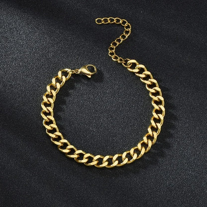 3.5-7MM Stainless Steel Chain Bracelets For Men Women Punk Curb Cuban Link Chain Bangle Fashion Party Never Fade Jewelry