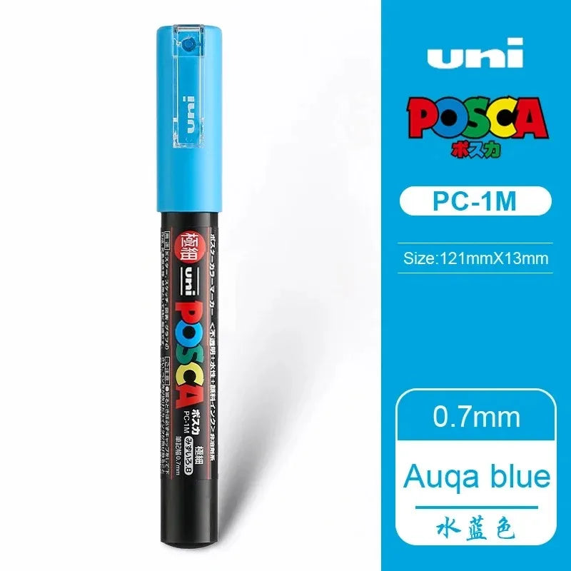 1pcs Japan UNI POSCA Markers PC-1M/3M/5M Acrylic Graffiti Pen Waterproof DIY Stackable Color Art Painting School Supplies