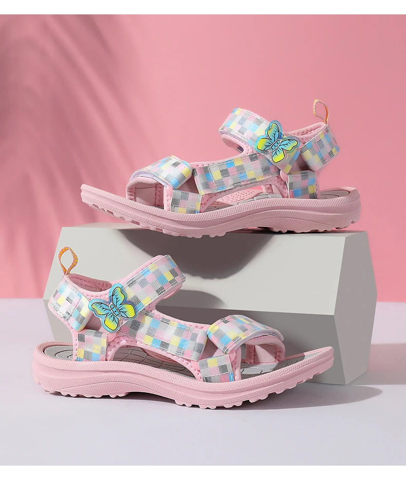 Summer Children Sandals Baby Girls Toddler Soft Non-slip Princess Shoes Baby Cute Pearl Princess Dance  Kids Performance Prop