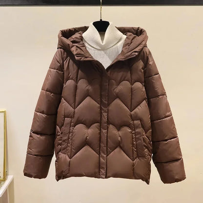 2025 New Style Korean Fashion Winter Jacket Short Down Bread Service Woman Snow Wear Puffer Coats Loose Warm Parkas Hooded Outwe