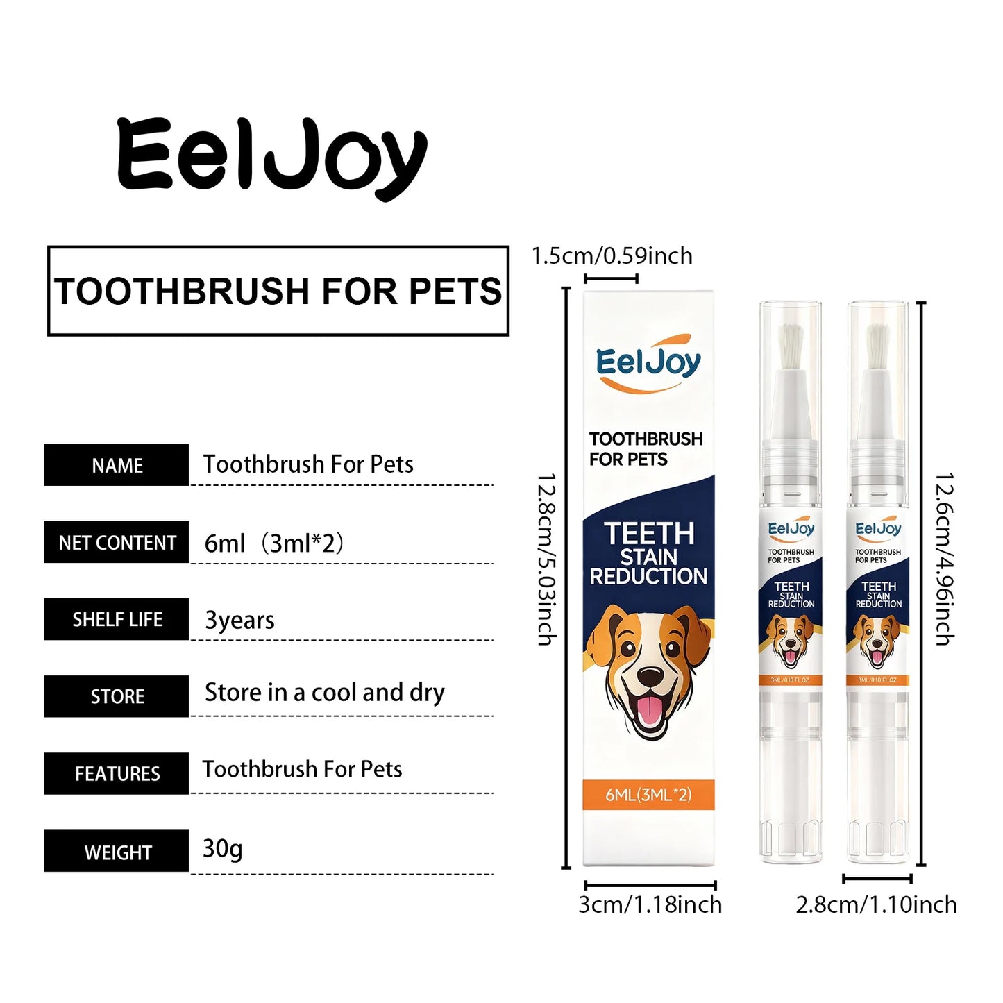 Pet Teeth Cleaning Pen Plant‑Based Mild Reduce Tartar Stain Fresh Breath Portable Oral Care for Dogs Cats Daily Dental Cleaner