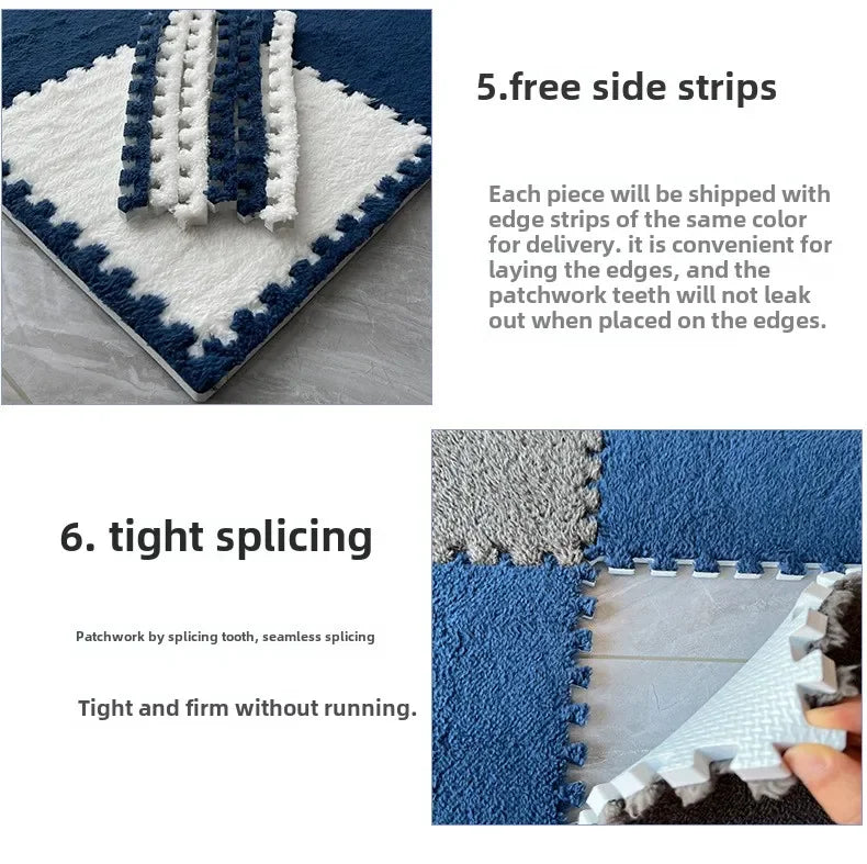 4-20 PCS Baby Plush Activity Play Mat EVA Foam Soft Play Mat BPA Free Reusable Washable Non-slip Waterproof Puzzle Stitching Mat