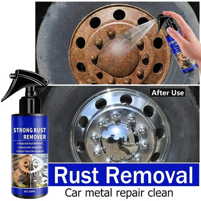 Quick-Acting Car Rust Remover Spray - Care for Auto Exhaust Pipes & Wheel Hubs, Metal Iron Powder Cleaner
