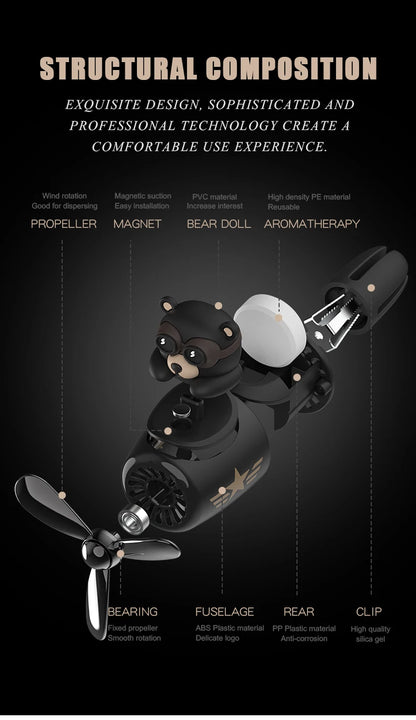 Bear pilot car air freshener flavor dog vent perfume diffuser fragrance scent  auto deroration acccessories aromatherapy auto