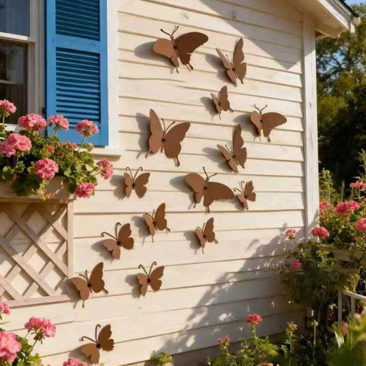 Metal Butterfly Wall Decor 15 Piece Set Aesthetic Wall Art for Girls Room Bedroom Nursery Bathroom Garden Outdoor Party Decor